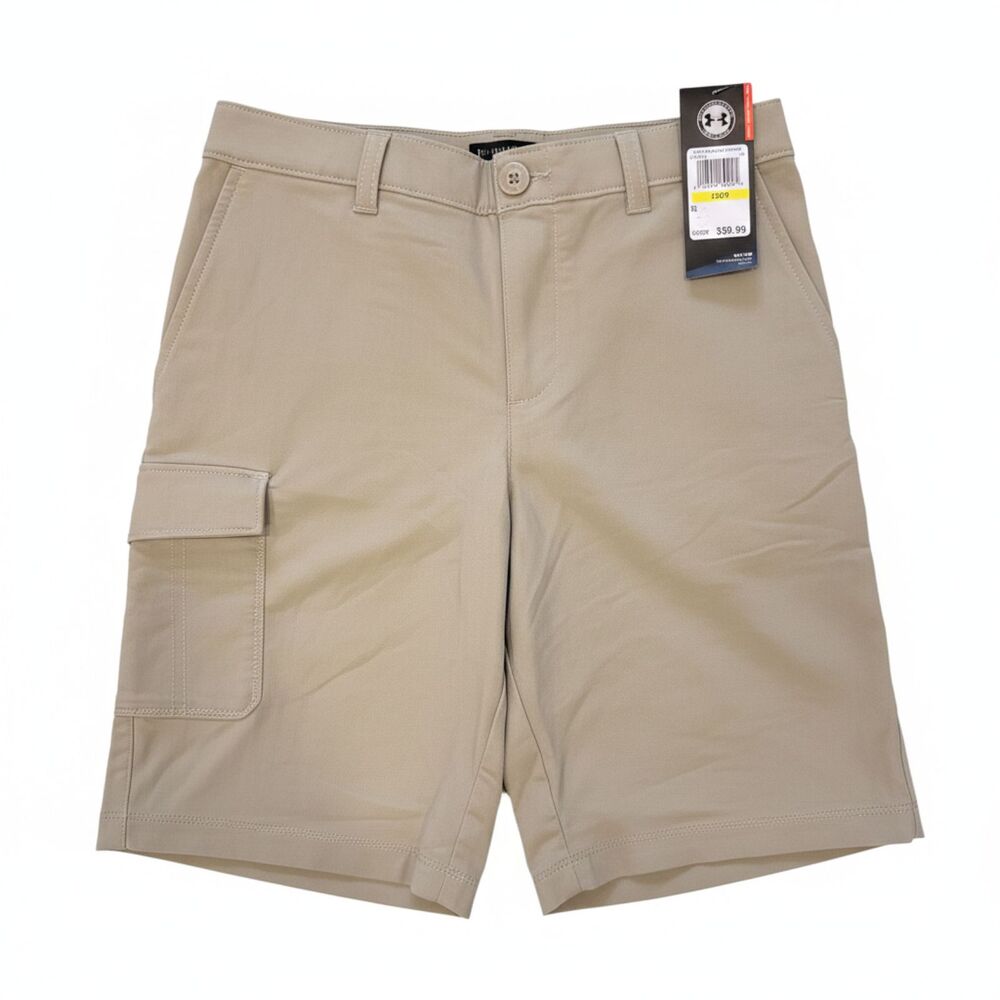 NWT Under Armour‎ Youth Boys Medium Khaki Performance Golf Chino Shorts
